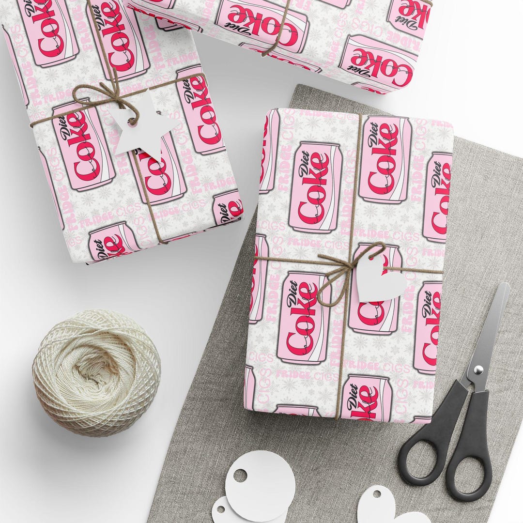 Diet Coke Subtle Fridge Cigs Valentine Wrapping Paper, Funny Wrapping ...