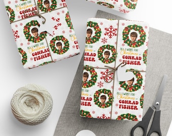 Conrad Fisher Christmas Wrapping Paper, Conrad Team, Jeremiah, Christopher Briney, The Summer Pretty, TSITP, Cute Holiday Xmas Gift Wrap