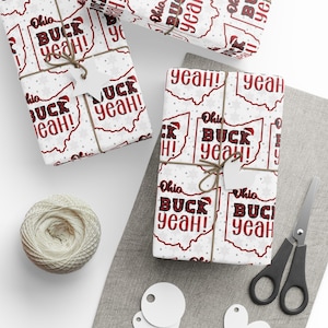 Ohio State Christmas Wrapping Paper, Funny Xmas Wrapping Paper, OSU Football, Brutus, Ohio State Buckeyes, OSU Fan Gift