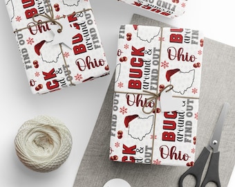 Ohio Christmas Wrapping Paper, Buckeye State Gift Wrap, Cute Christmas Paper, Midwest Gift, Ohio Pride, Columbus, Cleveland, Cincinnati