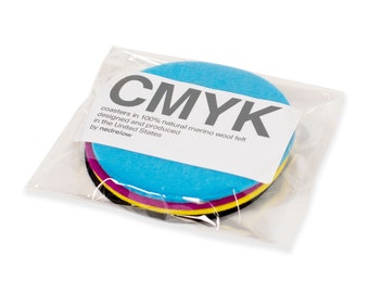 CMYK coaster set Merino Wool Felt