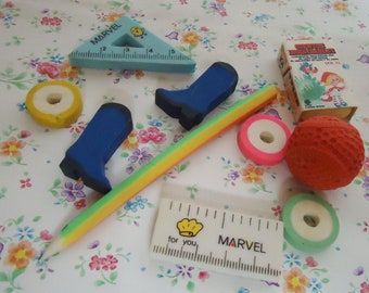 Fun Group of Erasers.80s