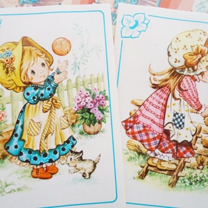 Quatro lindas meninas adesivos surpresas envelopes.80s