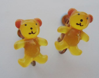 The Japanese kawaii Candy Teddy Bear Earrings. 80s