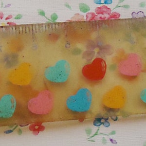 Rare 80s Citation Hearts Ruler eraser