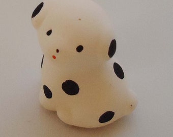 The Dalmatian Mini Dog Japanese Clay Figure.80s