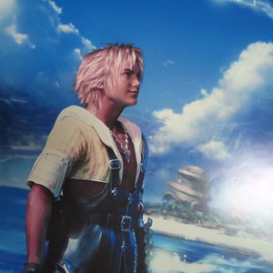 Póster original de Final Fantasy X. Dos pósters se convierten en uno. De Japón.