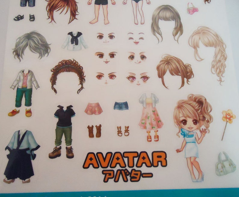 Avatar Stickers.unique.2014.paper Doll Etsy