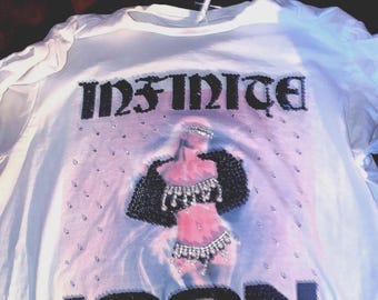Paris Hilton Hand Bedazzled Infinite Icon Shirt