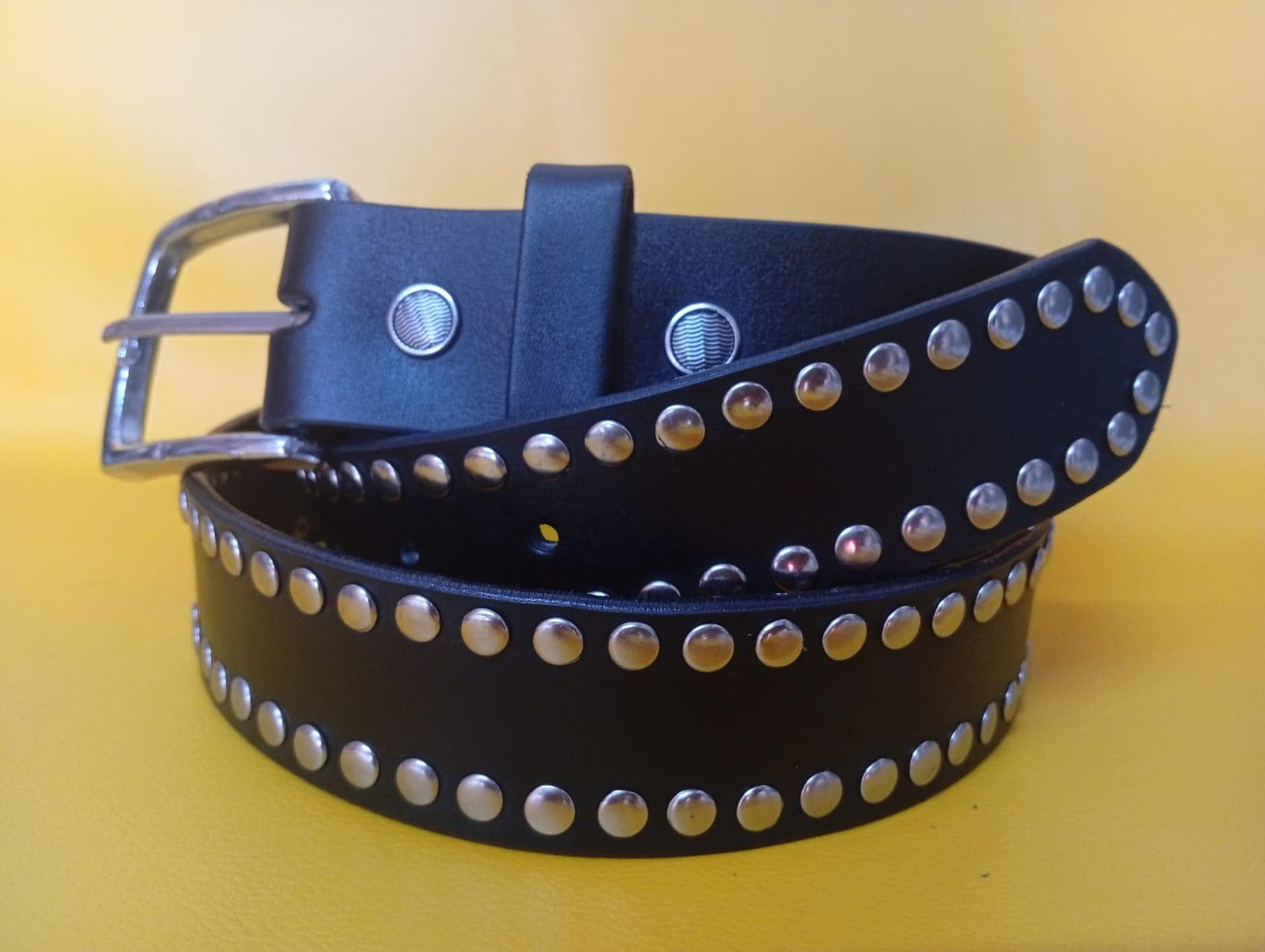 Vintage Black Leather Handmade Punk Belt Vintage Leather Studded Black Belt - Etsy main image 2