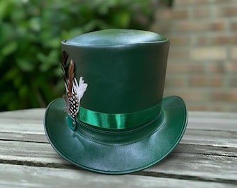 Left Eye Patent Leather Vinyl Green Hat - Etsy display picture 3