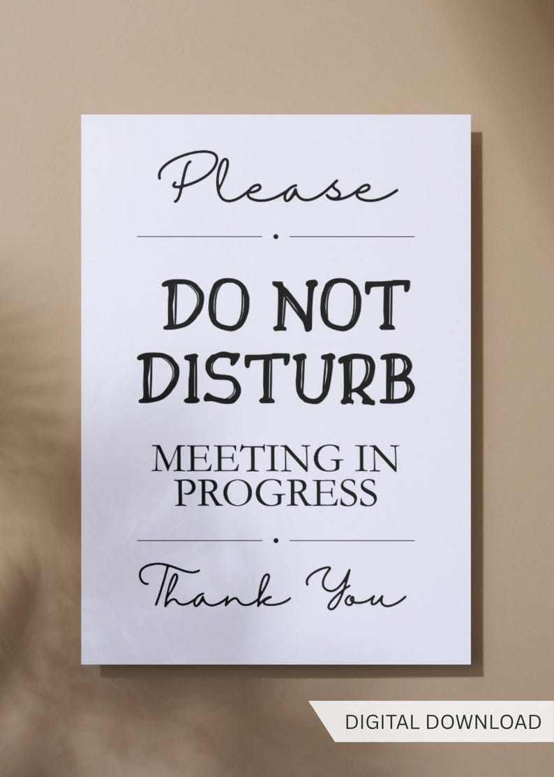 Do Not Disturb Printable Sign – Printable Poster for Home, Dorm or ...