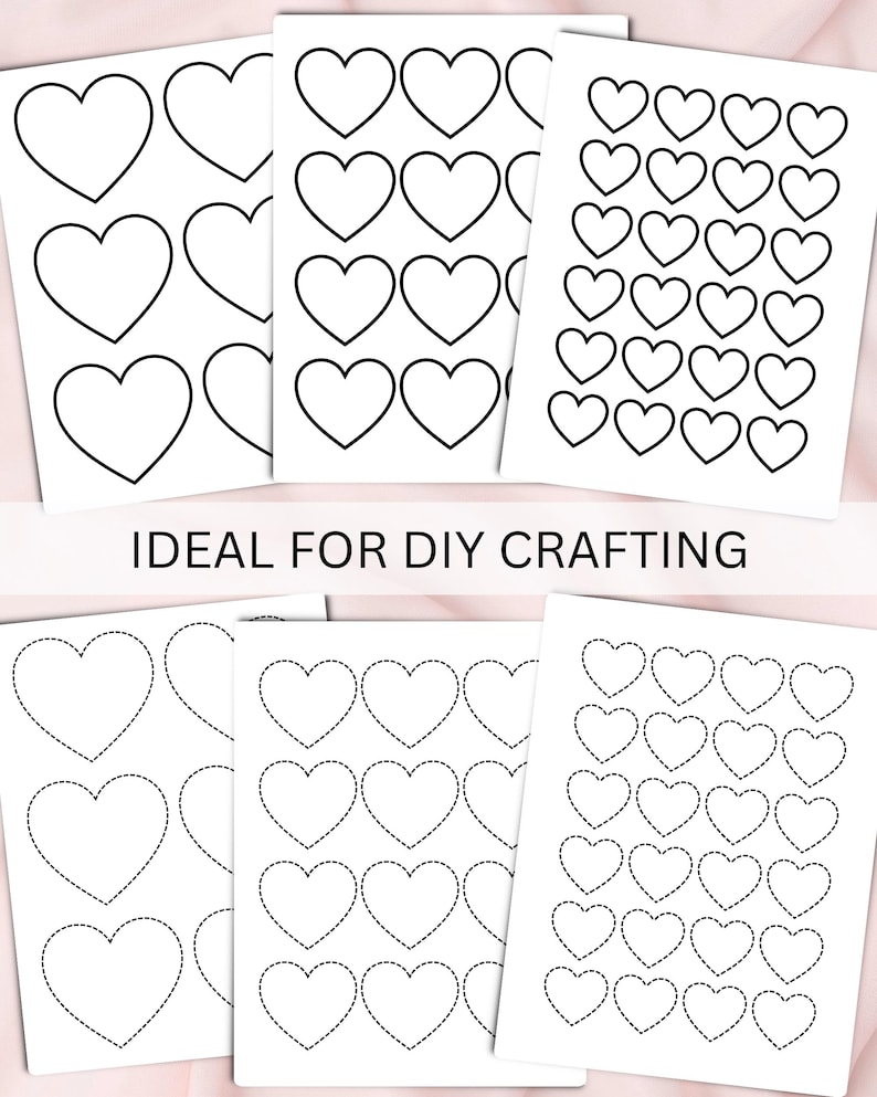 Heart Outline Templates Printable Craft Bundle Printable Shapes (A4