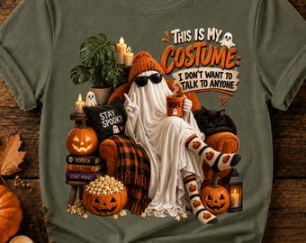 Introvert Halloween Shirt, This Is My Costume Tee, Funny Ghost Shirt, Cozy Spooky Season T Shirt, Introvert Gift Shirt