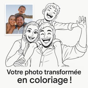 Personalisiertes Ausmalen vom Foto | Cartoon-Porträt zum Ausmalen | Einzigartiges Geschenk zum Ausdrucken