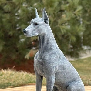 Massive Concrete doberman statue Doberman dog sculpture Cement doberman figurine Guard Large dog garden statue Outdoor dog decor Lover gift