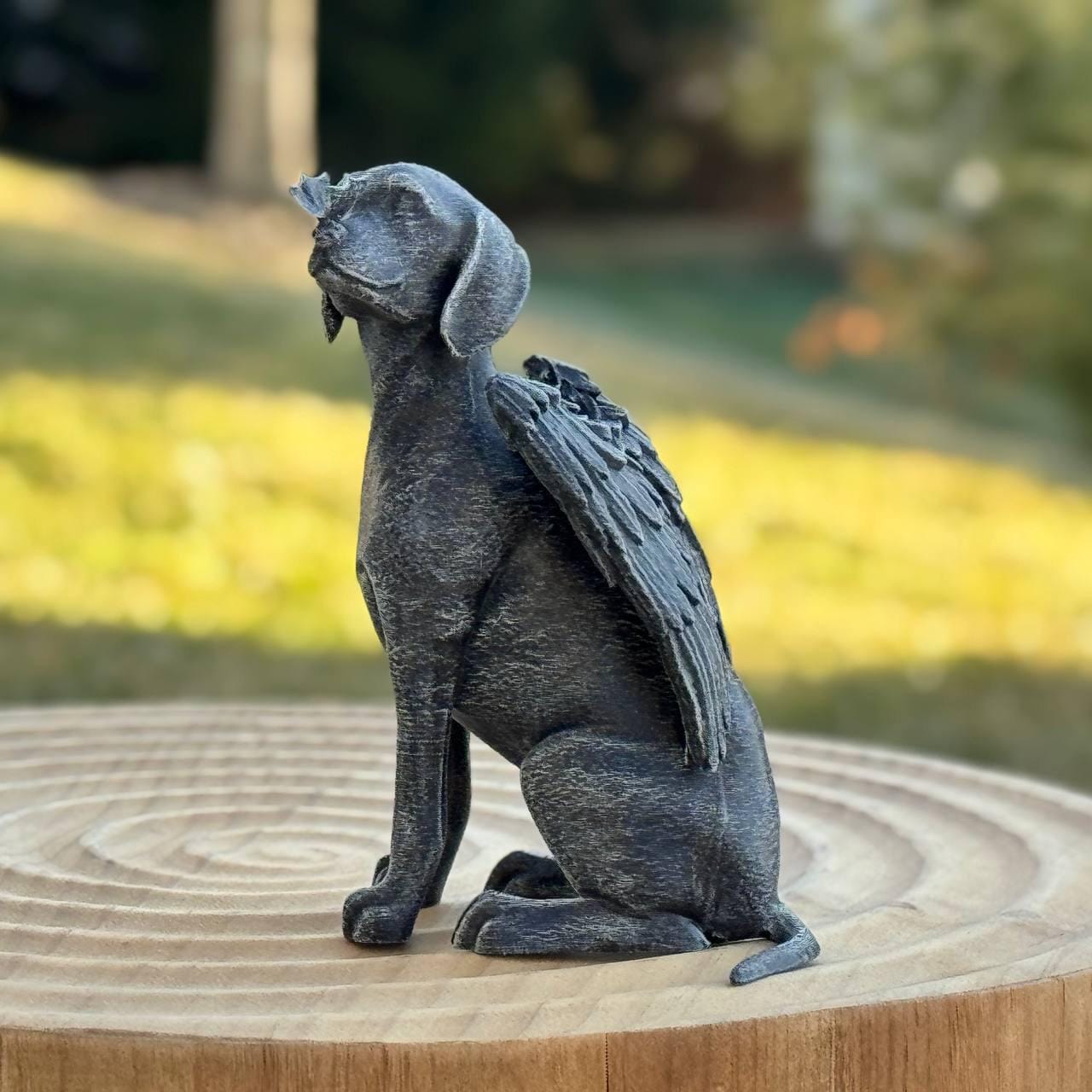 Angel dog statue Memorial angel dog figurine Concrete winged dog…