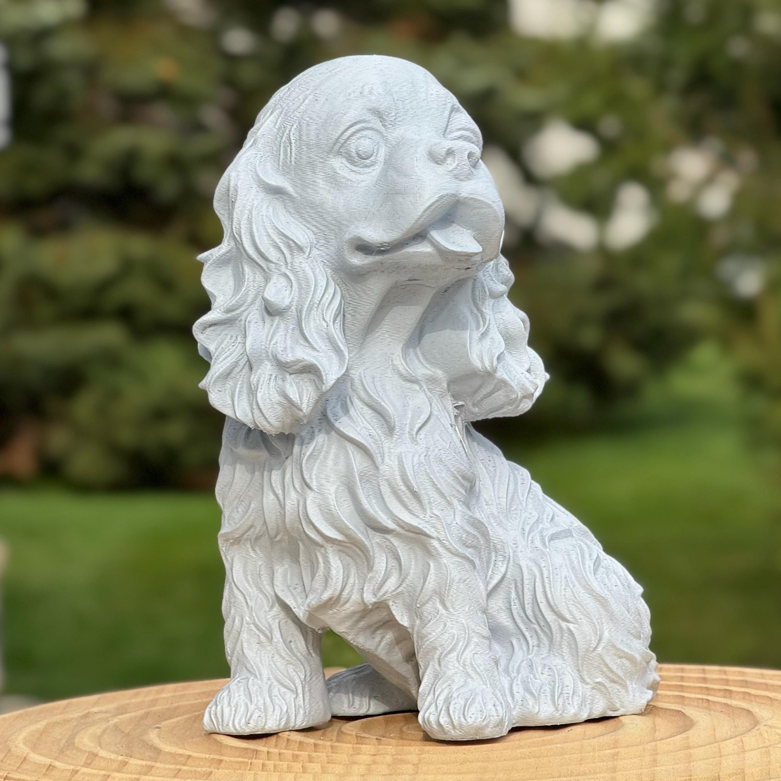 Resin Cocker Spaniel Statue: Garden Sculpture, Pet Memorial