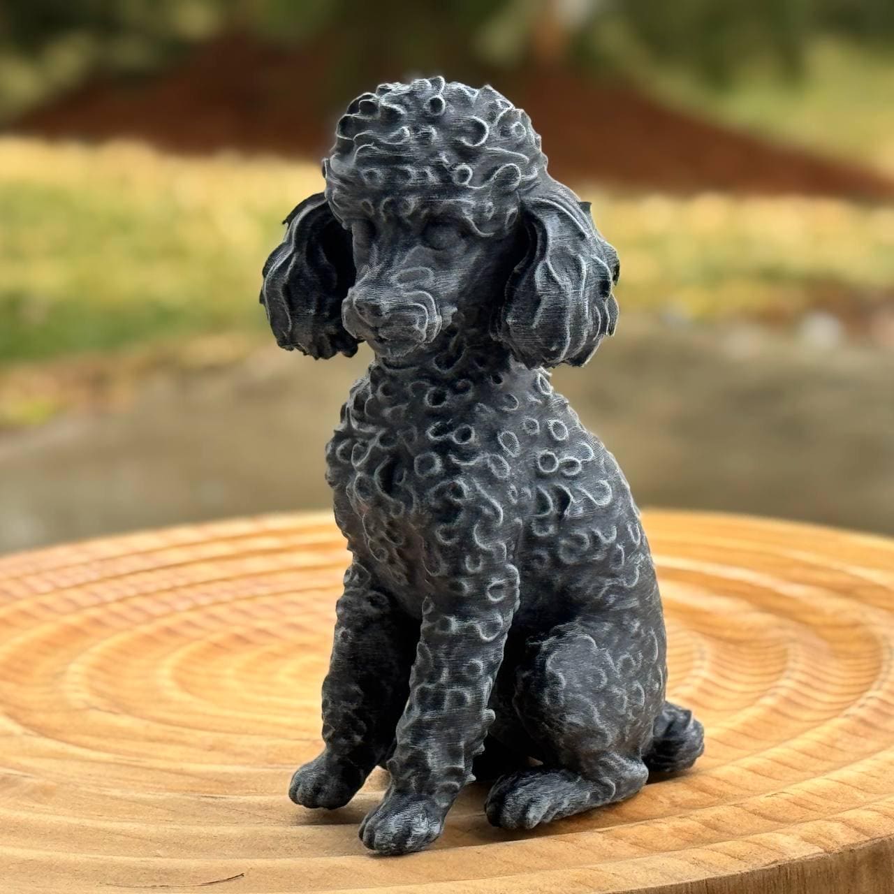 Poodle Dog Garden Statue Elegant Poodle Sculpture Concrete Curly Coat Puppy Decor Outdoor Yard Ornament Dog Lover Gift