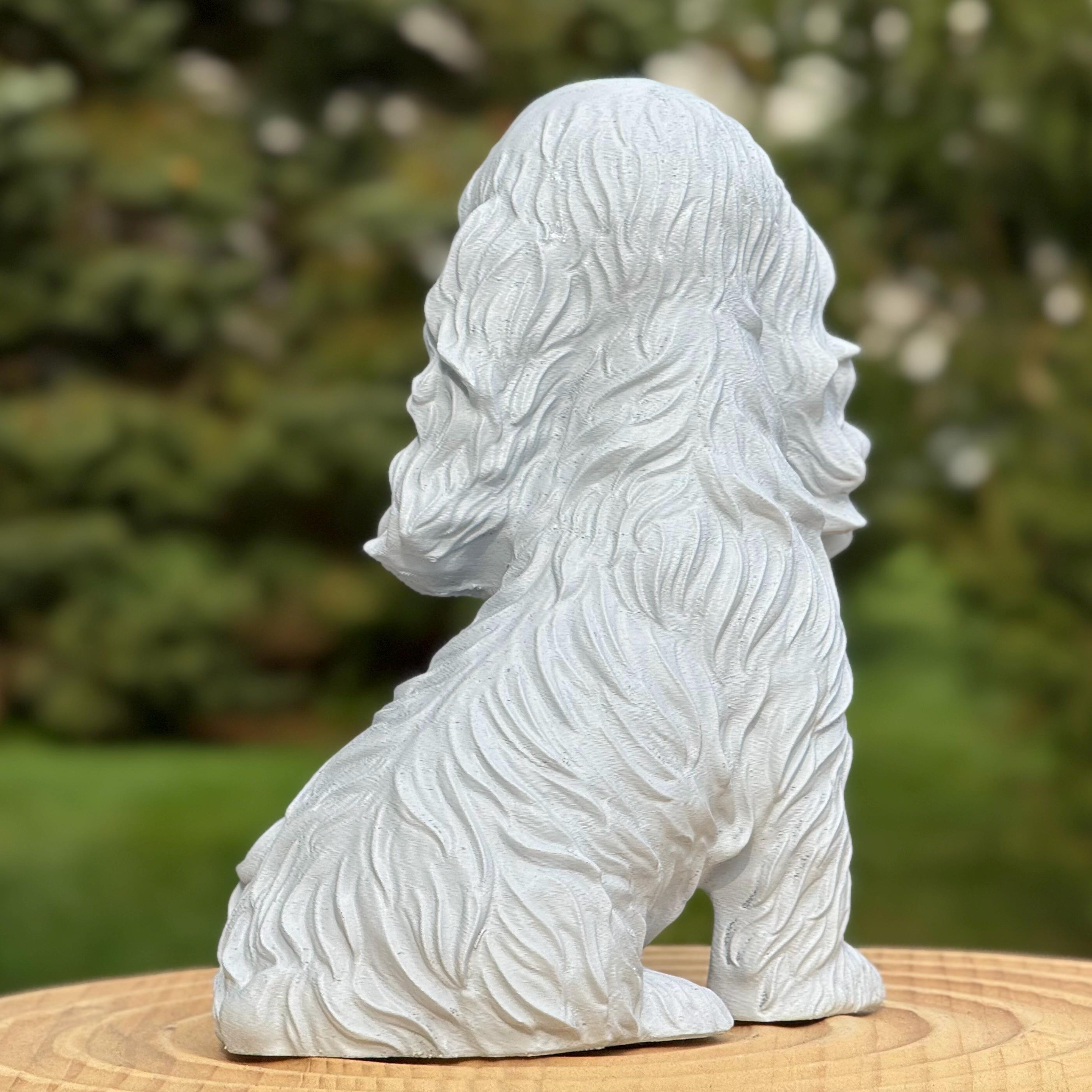 Resin Cocker Spaniel Statue: Garden Sculpture, Pet Memorial