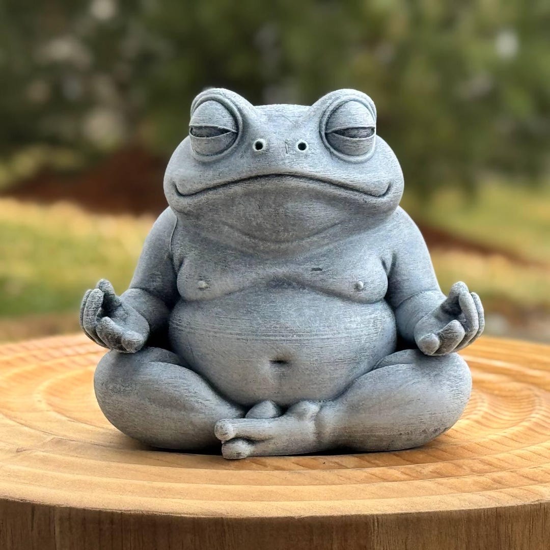 Funny Meditating Frog Statue Zen Yoga Frog Sculpture Whimsical Garden ...