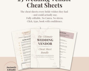 The Calm Wedding Vendor Toolkit – Editable Meeting Prep & Cheat Sheets (Digital Download)