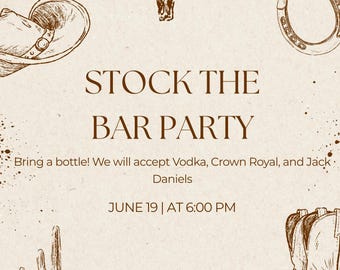 Wedding stock the bar party invitation