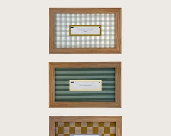 Fortune Cookie Picture Frame | Hardwood Custom Keepsake Frame | Patterned mat