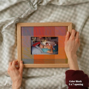 Custom Fabric Wrapped Photo Mat: Patterned 8x10 Picture Frame Mat image 17