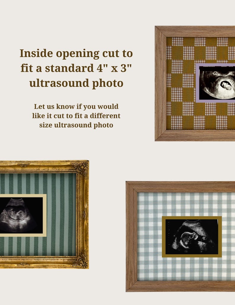 Tyginlindad ultraljudsfotomatta: 8x10 sonogram-minnessak bild 5