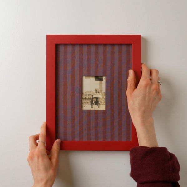 Custom Fabric Wrapped Photo Mat: Patterned 8x10 Picture Frame Mat