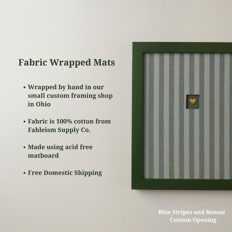 Custom Fabric Wrapped Photo Mat: Patterned 8x10 Picture Frame Mat image 4