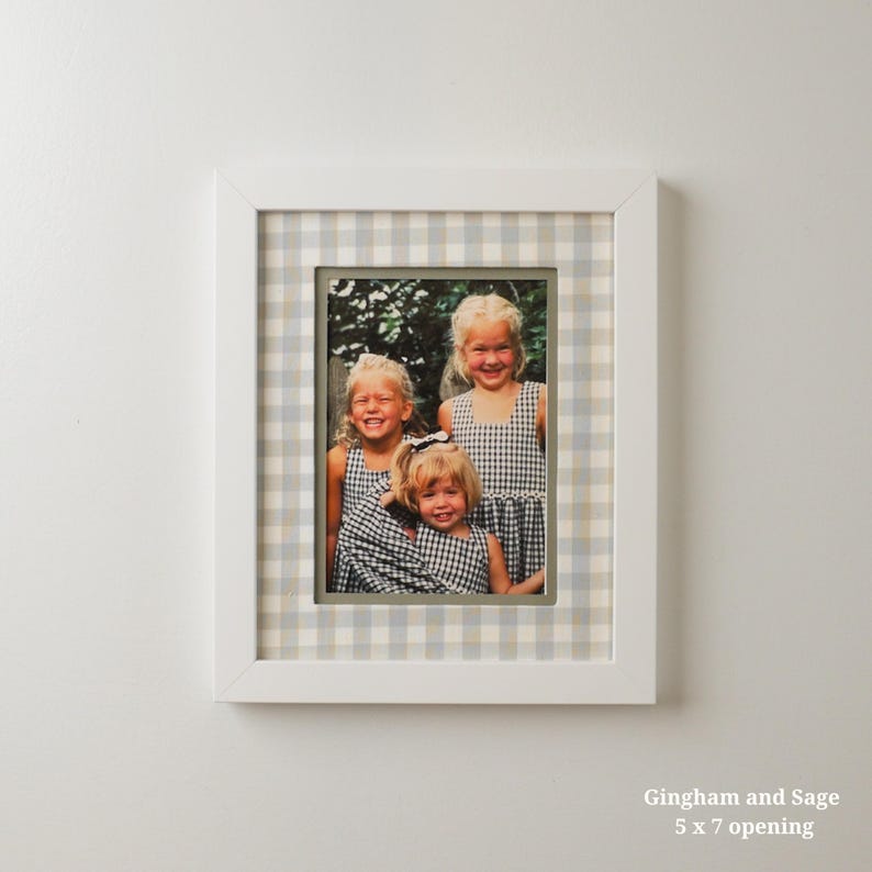 Custom Fabric Wrapped Photo Mat: Patterned 8x10 Picture Frame Mat image 14
