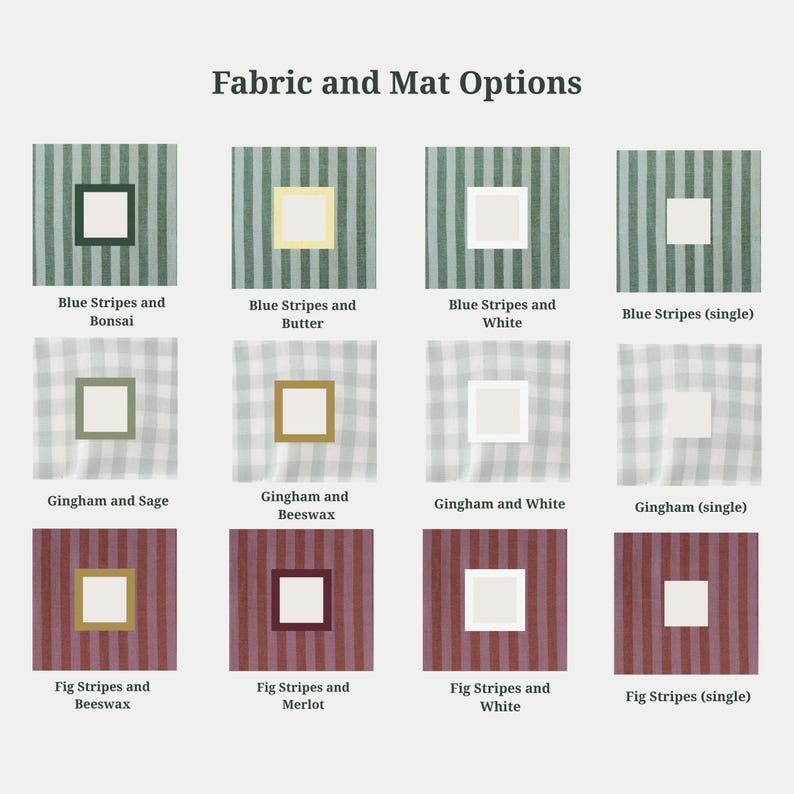 Custom Fabric Wrapped Photo Mat: Patterned 8x10 Picture Frame Mat image 11