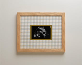 Fabric Wrapped Ultrasound Photo Mat: 8x10 Sonogram Keepsake