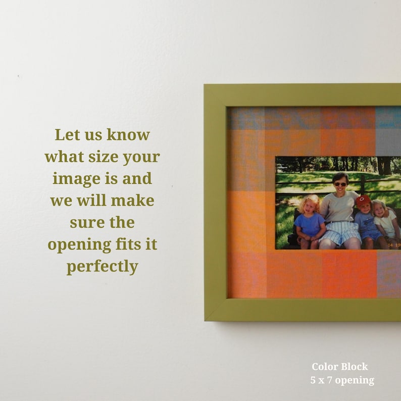 Custom Fabric Wrapped Photo Mat: Patterned 8x10 Picture Frame Mat image 6