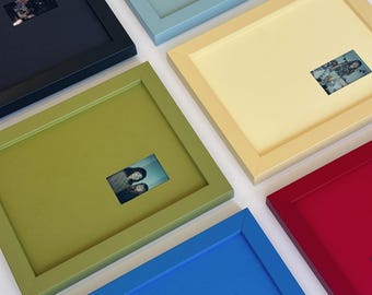 Monochromatic Photo Frame: Modern Colorful Off-Center Wall Decor (8x10)