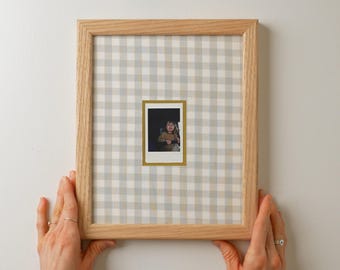 Fabric Wrapped Polaroid Photo Mat: Patterned 8x10 Polaroid display
