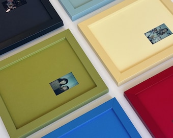 Off-Center Monochromatic Photo Frame: Modern Colorful Wall Decor (8x10)