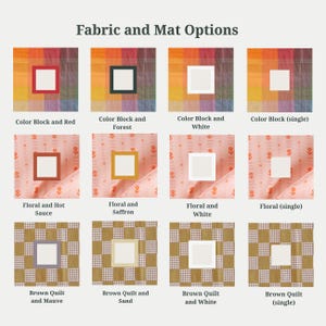 Custom Fabric Wrapped Photo Mat: Patterned 8x10 Picture Frame Mat image 12