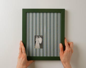 Fabric Wrapped Photo Mat with frame: Off-Center Display for 8x10 Frame