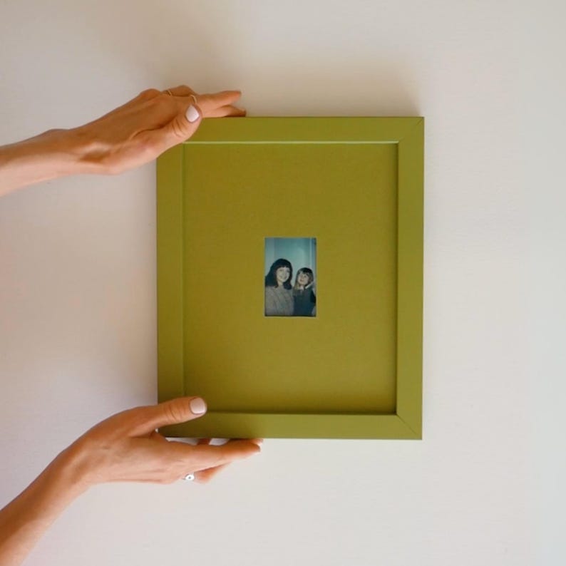 Monochromatic handmade photo frame with matching mat and frame, 8x10 frame with custom opening, colorful frame by FrameMavens