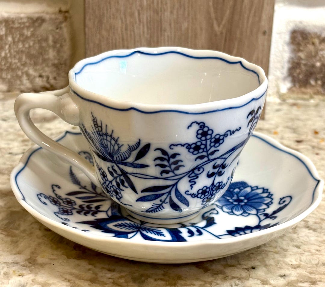 Vintage Blue Danube Cup and Saucer Blue Onion Porcelain Dinnerware - Etsy