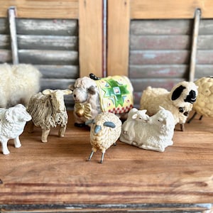 Sheep Figurines Vintage collection sheep figurines country sheep farmhouse décor rustic sheep collectible figures pastoral whimsical sheep