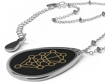 Kabbalah Tree of Manifestation Necklace – Tree of Life Zinc Alloy Pendant with Ten Sefirot Design | Jewish Mysticism Jewelry