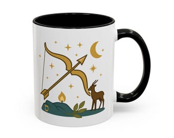 Kabbalah Zodiac Mug Sagittarius | Kislev Mazal Keshet Hebrew Astrology Coffee Cup | Judaica Birthday Gift | Kabbalistic Coffee Mug