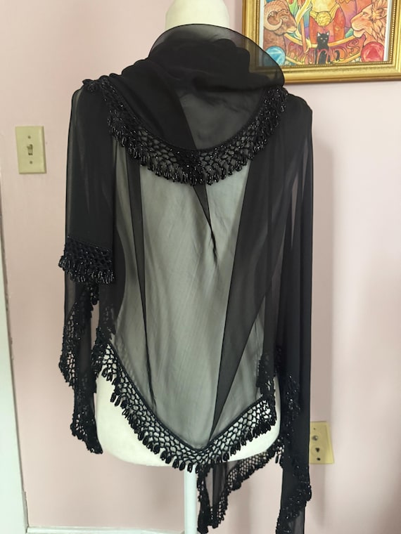 Black Magic Beaded Shawl - image 2