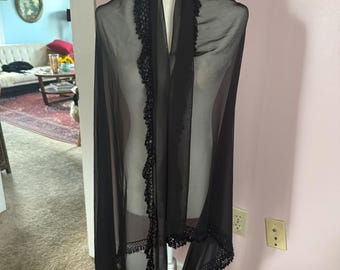 Black Magic Beaded Shawl