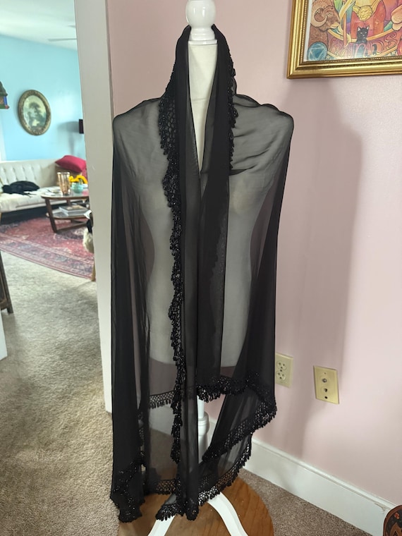 Black Magic Beaded Shawl - image 1