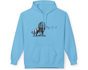 Revelation 5:5 Lion Fleece Hoodie | Unisex Christian Sweatshirt
